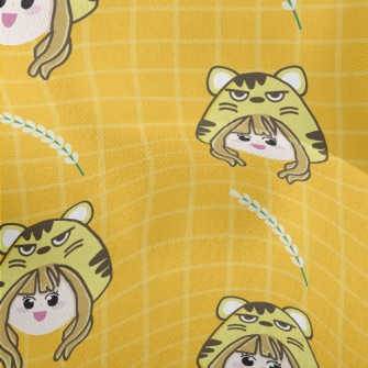 Girl Wearing Tiger Mask Lightweight Performance Linen