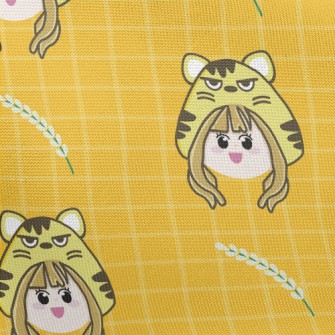 Girl Wearing Tiger Mask Pongee