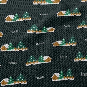 Pixel Style European And Ameri Birdseye Piqué