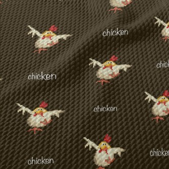 Pixel Dancing Cock Birdseye Piqué