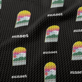 Beautiful Sunset In Pixel Styl Birdseye Piqué