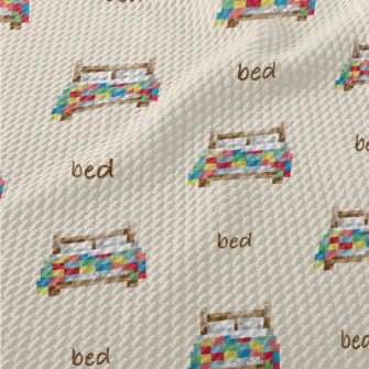 Pixel Style Colorful Bed Birdseye Piqué
