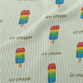 Pixel Style Colorful Popsicles Birdseye Piqué