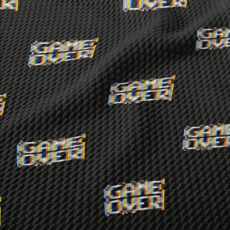 Pixel Style Game Over English Birdseye Piqué