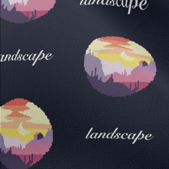 Beautiful Sunset In Pixel Styl Chiffon