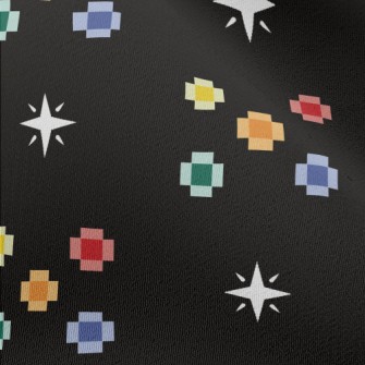 Pixel Style Colorful Flowers Chiffon
