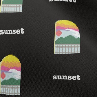 Beautiful Sunset In Pixel Styl Chiffon