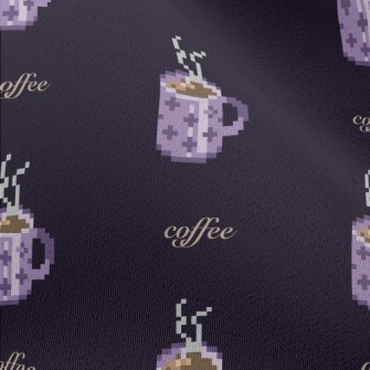 Pixel Style Purple Coffee Cup Chiffon