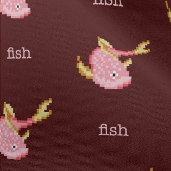 Pixel Style Pink Fish Chiffon