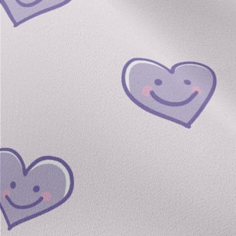 Cute Purple Smiling Love Heart Chiffon