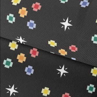 Pixel Style Colorful Flowers Waterproof Oxford