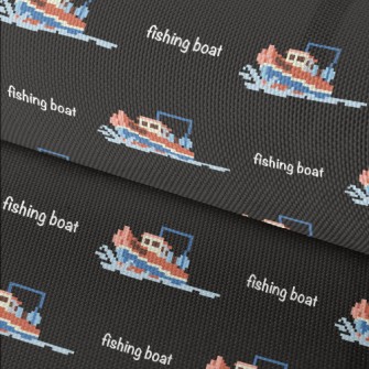 Pixel Style Fishing Boat Waterproof Oxford