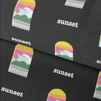 Beautiful Sunset In Pixel Styl Waterproof Oxford