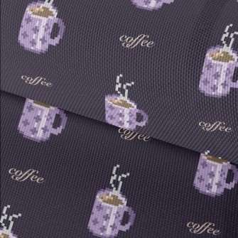 Pixel Style Purple Coffee Cup Waterproof Oxford