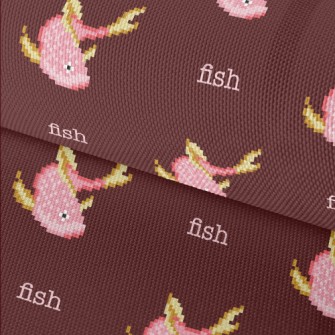 Pixel Style Pink Fish Waterproof Oxford