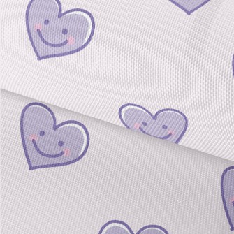 Cute Purple Smiling Love Heart Waterproof Oxford