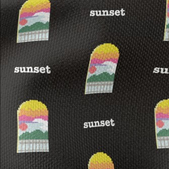 Beautiful Sunset In Pixel Styl Waterproof Canvas