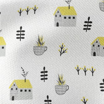 Simple Style House Teacup Waterproof Canvas