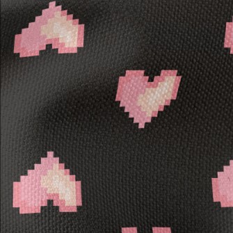 Pixel Style Pink Love Heart Waterproof Canvas