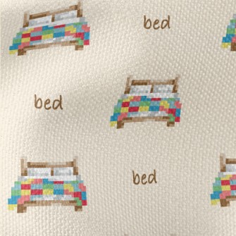 Pixel Style Colorful Bed Waterproof Canvas
