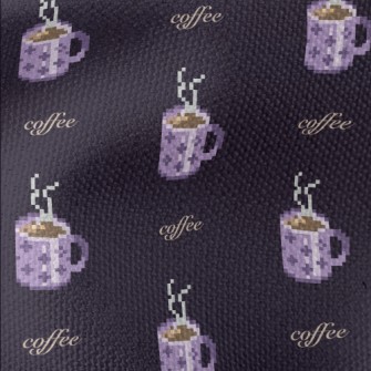 Pixel Style Purple Coffee Cup Waterproof Canvas