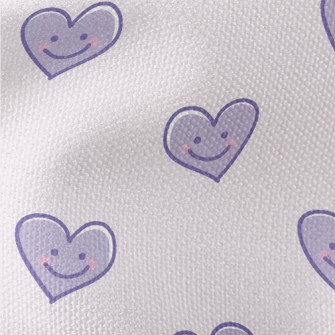 Cute Purple Smiling Love Heart Waterproof Canvas