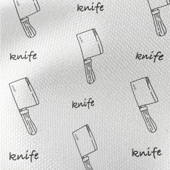 Kitchen Knife With Simple Line Waterproof Canvas
