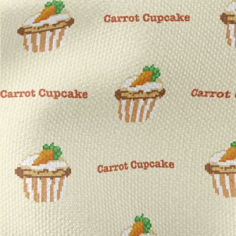 Pixel Style Carrot Cupcake Waterproof Canvas
