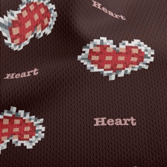 Pixel Style Love Gem Athletic Mesh Flat Back