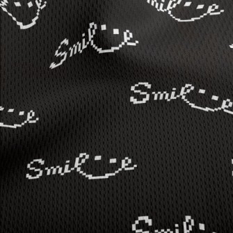 Pixel Style Smile English Athletic Mesh Flat Back