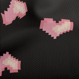 Pixel Style Pink Love Heart Athletic Mesh Flat Back