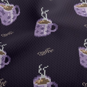 Pixel Style Purple Coffee Cup Athletic Mesh Flat Back