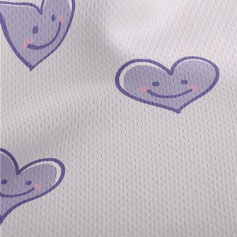 Cute Purple Smiling Love Heart Athletic Mesh Flat Back