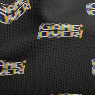 Pixel Style Game Over English Athletic Mesh Flat Back