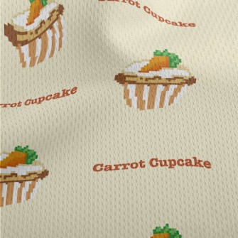 Pixel Style Carrot Cupcake Athletic Mesh Flat Back