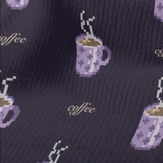 Pixel Style Purple Coffee Cup Terry