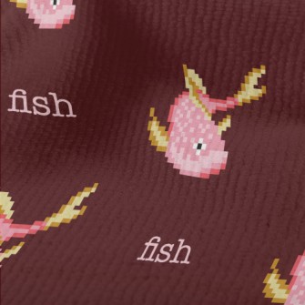 Pixel Style Pink Fish Terry