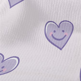 Cute Purple Smiling Love Heart Terry