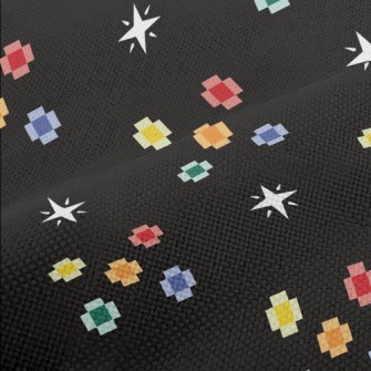 Pixel Style Colorful Flowers Performance Linen