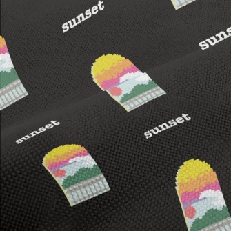 Beautiful Sunset In Pixel Styl Performance Linen