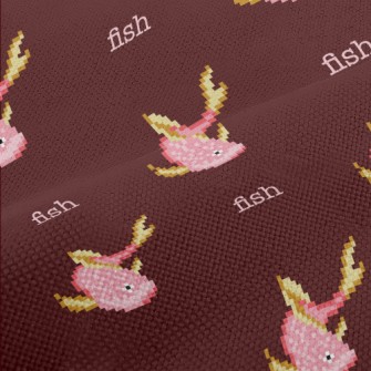 Pixel Style Pink Fish Performance Linen