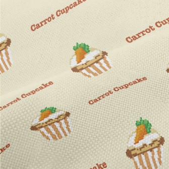 Pixel Style Carrot Cupcake Performance Linen