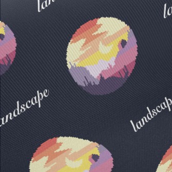 Beautiful Sunset In Pixel Styl Twill