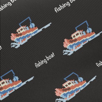 Pixel Style Fishing Boat Twill