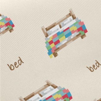 Pixel Style Colorful Bed Twill