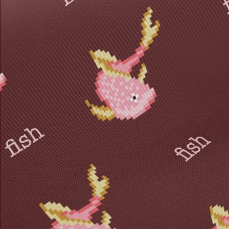 Pixel Style Pink Fish Twill