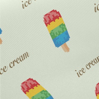 Pixel Style Colorful Popsicles Twill