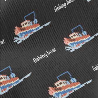 Pixel Style Fishing Boat Standard Corduroy