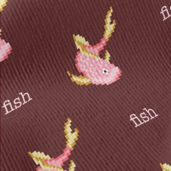 Pixel Style Pink Fish Standard Corduroy