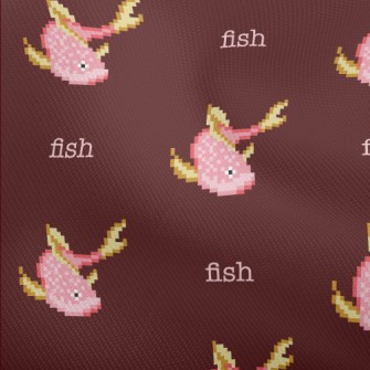 Pixel Style Pink Fish Dobby